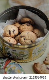 Freshly Baked Cookies In A Pretty Cookie Tin