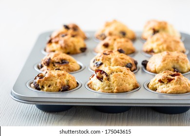 Freshly Baked Cranberry Muffins In A Muffin Tin