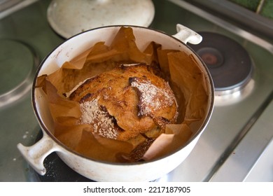 A Freshly Baked Dutch Oven Bread