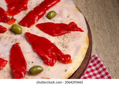 Freshly Baked Ham And Bell Pepper Pizza