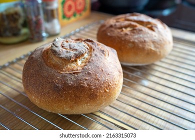 Freshly Baked Homemade Artisan Sourdough Bread. Close Up.