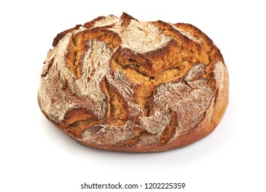 Freshly Baked Homemade Bread, close-up, isolated on a white background. - Shutterstock ID 1202225359