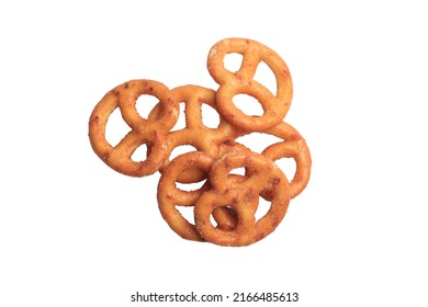 Freshly Baked Homemade Soft Pretzel With Salt On White Background