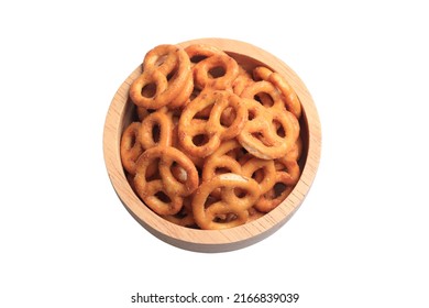 Freshly Baked Homemade Soft Pretzel With Salt On White Background