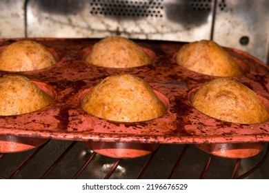 Freshly Baked Homemade Strawberry Muffin; Warm And Tempting Comfort Food.