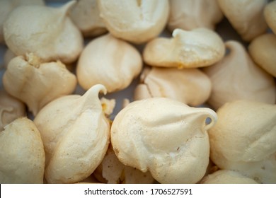 Freshly Baked Meringue In A Cookie Tin