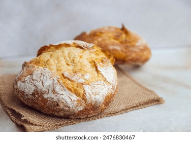 Freshly baked round bread . Close up - Powered by Shutterstock