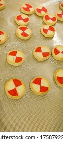 Freshly Baked Sable Cookies On A Tray