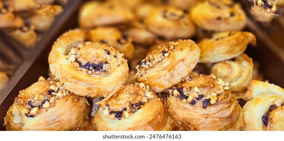 Freshly baked Western and Asian fusion bakery product, cake, pastry and bread, Healthy eating and dieting concept, Bakery assortment good for cooking content creation - Powered by Shutterstock