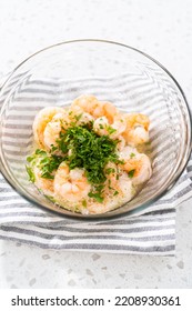 Freshly Cooked Shrimp Scampi In A Bowl.