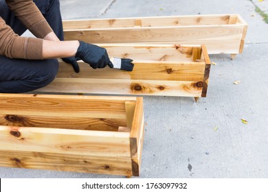 Freshly Cut Cedar Wood Flower Garden Planter Boxes