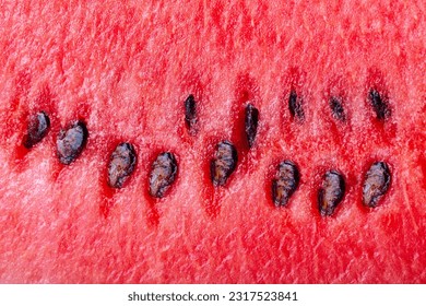 Freshly cut red sweet watermelon close-up. Fresh summer fruit abstract background. - Powered by Shutterstock