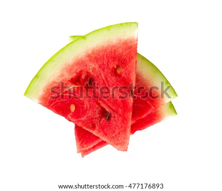 freshly cut water melon isolated on white