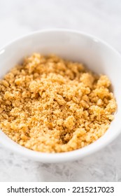 Freshly Dried Bread Crumbs In A White Bowl.