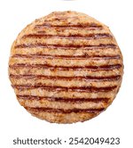 Freshly grilled chicken burger meat isolated on white background