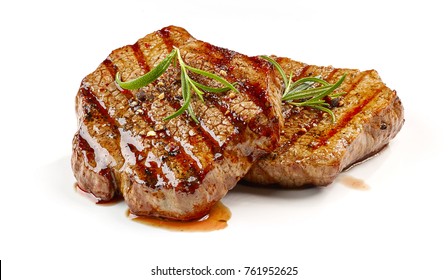 Freshly Grilled Steak Isolated On White Background