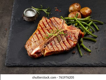 Freshly Grilled T Bone Steak With Vegetables