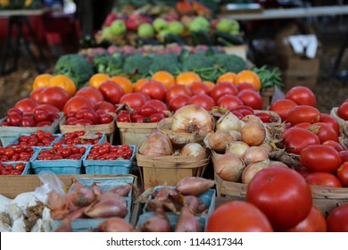 Freshly harvested Vegetables and Fruit Closeup at the Farmer's Market - Powered by Shutterstock