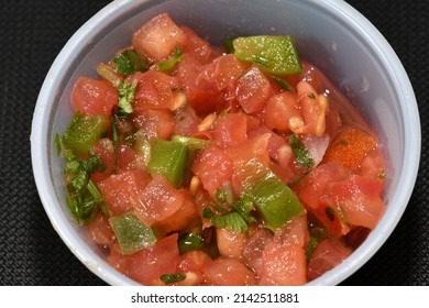 Freshly Homemade Salsa Sauce Close-up Shot