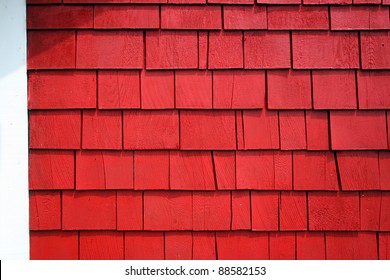 Freshly Painted Cedar Shingle Wall