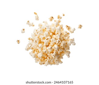 Freshly popped popcorn kernels scattered in mid air isolated  - Powered by Shutterstock