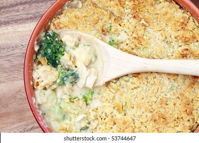 Freshly Prepared Chicken Broccoli Casserole. 