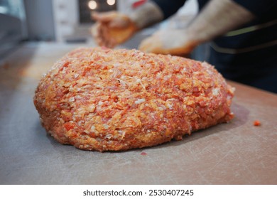 Freshly Prepared Ground Meat, Ready for Cooking and Enjoying in Various Delicious Meals - Powered by Shutterstock