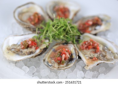 Freshly Shocked Local Oysters With A Mignonette Sauce