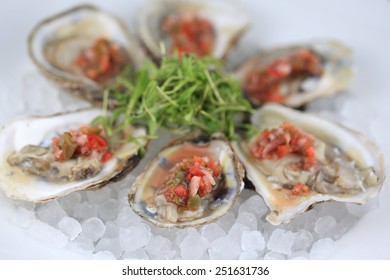 Freshly Shocked Local Oysters With A Mignonette Sauce