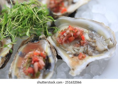 Freshly Shocked Local Oysters With A Mignonette Sauce