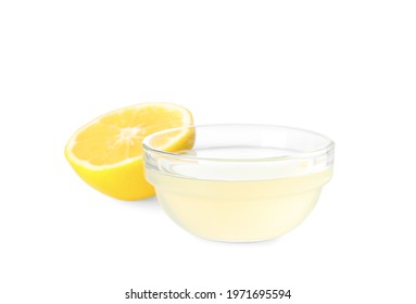 Freshly squeezed lemon juice on white background - Powered by Shutterstock