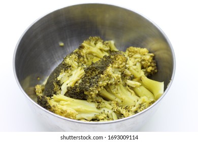 Freshly Steamed Broccoli Isolated On White Background