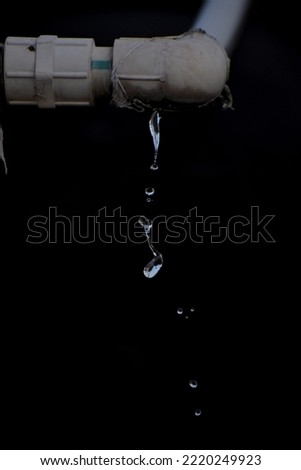 Freshwater leaking from the broken pipe