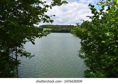 freshwater reservoir 'Freilinger See' in rural mountain area Eifel - Shutterstock ID 1476630509