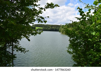 freshwater reservoir 'Freilinger See' in rural mountain area Eifel - Shutterstock ID 1477863260