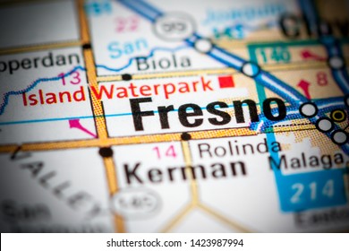 Fresno. California. USA On A Map