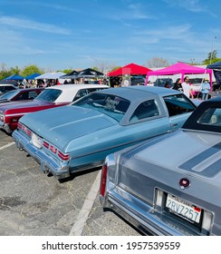 FRESNO, UNITED STATES - Apr 03, 2021: A Photo Of Classic Cars At A Car Show Outside 
On A Sunny Day April 2021