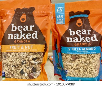 FRESNO, UNITED STATES - Feb 05, 2021: A photo of two bags of Bear Naked Gra...