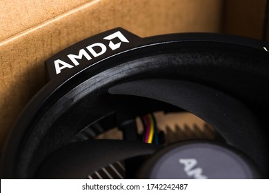 Freudenberg, North Rhine–Westphalia/germany - 22 05 2020: An Amd Sign On An Amd Cpu Fan Near Freudenberg Germany