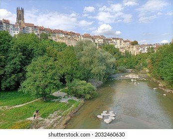 Fribourg Is The Capital Of The Swiss Canton Of Fribourg And The District Of La Sarine In Switzerland