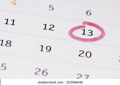 Friday The 13th Calendar With Red Mark