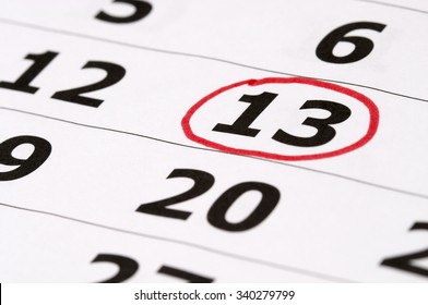 Friday The 13th Calendar With Red Mark