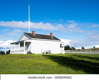 Friday Harbor, WA, USA - April 12, 2019: Officers quarters at American camp historic park