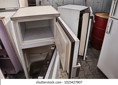 fridges dump, broken fridge containing cfc, danger to the ozone, hazardous waste