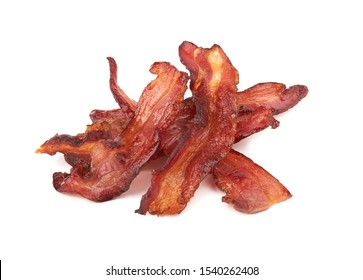 Rührei-Bacon einzeln auf weißem Hintergrund