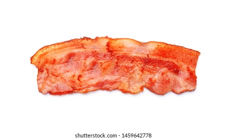 Fried Bacon On White Background