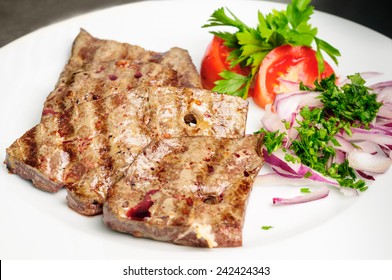 Fried Beef Liver With Vegetables