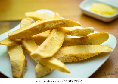 Fried Breadfruit Is A Great Delicious Staple Food. In Asia Bread Fruit Tree Can Be Found Along The Vietnam. Shallow Depth Of Field.