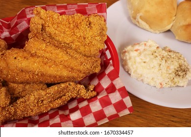 Fried Catfish Coleslaw French Fries Stock Photo (Edit Now) 1676553520