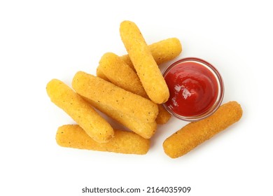 Fried Cheese Sticks Isolated On White Background